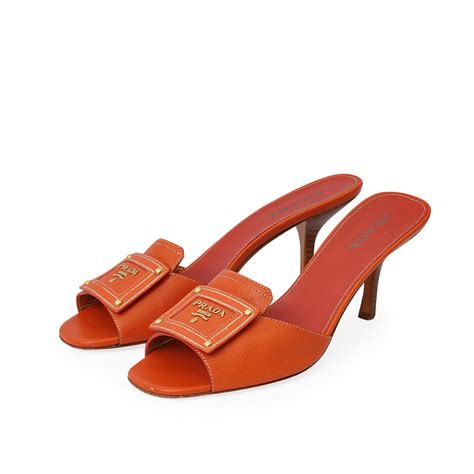 prada kittenheel orange|Prada heels.